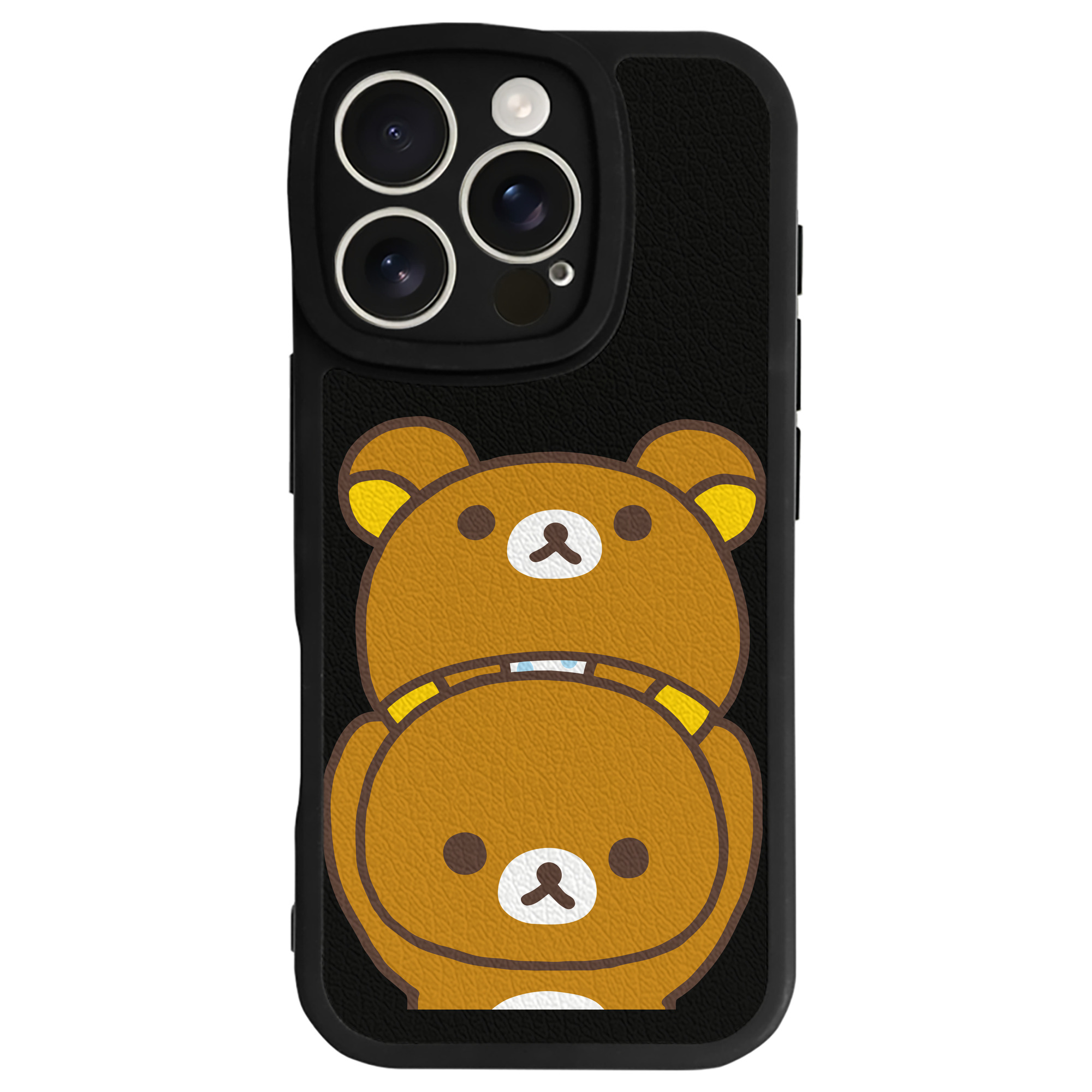 （画像用） リラックマ リラックマ キイロイトリ Rilakkuma Korilakkuma Kiiroitori 【iPhone 16シリーズ対応】シリコンスマホケース（レザー調） 材質：シリコン